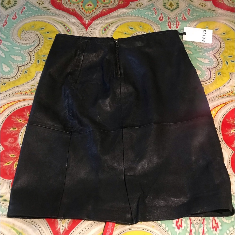 Reiss  black leather skirt